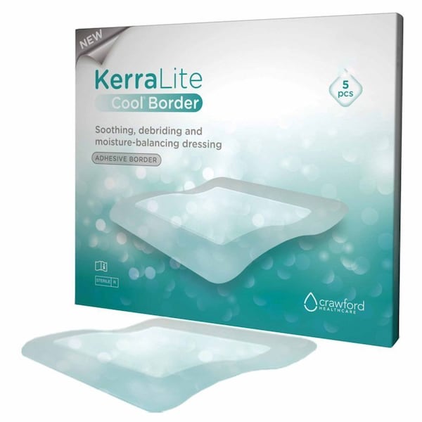 Kerralite Cool Border Hydrogel Wound Dressing Sheet 4 X 4 Inch Sheet Sterile, 5PK CWL1008 - main